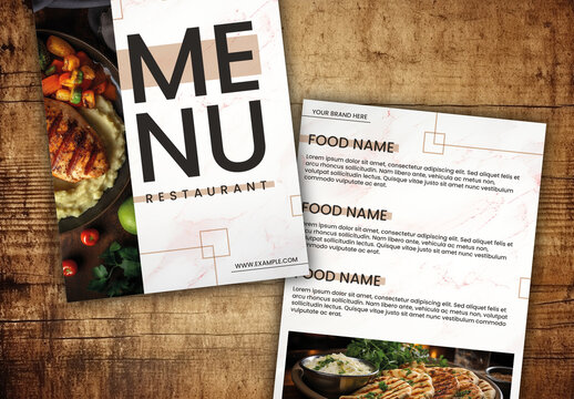 Beige And Black Elegant Restaurant Menu Modern Minimalist Template