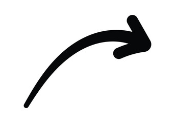 Vector Hand Drawn Arrow Pointing Icon. Doodle Arrow Icon