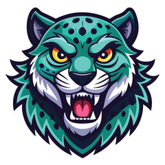 Obraz premium Cartoon Cheetah Head Illustration Mascot Design