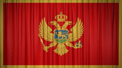 Montenegro flag, Montenegro, Parliamentary Republic and Theater Curtain Image.