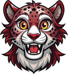 Obraz premium Smiling Cheetah Fursona With Red Mane