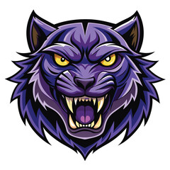 Obraz premium Purple Feline Predator with Sharp Teeth