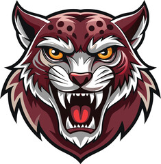 Ferocious Red Wildcat Mascot Design
