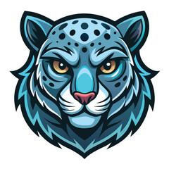 Blue Feline Mascot Design Illustration Art