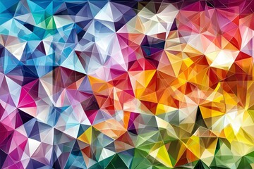 Fototapeta premium Abstract Geometric Pattern with Vivid Colors and Triangular Shapes