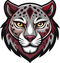 Snow Leopard Mascot Head Illustration Design