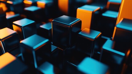 Obraz premium Abstract Metallic Cubes