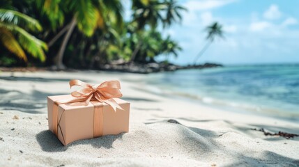 Naklejka premium Vacation Gift in Tropical Setting