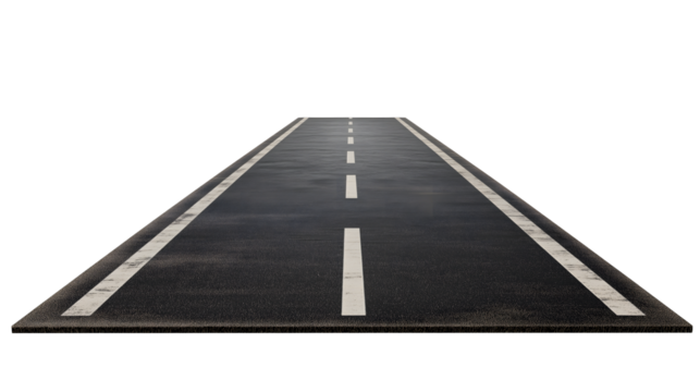 floating section of a road isolated on a transparent background - Powered by Adobe