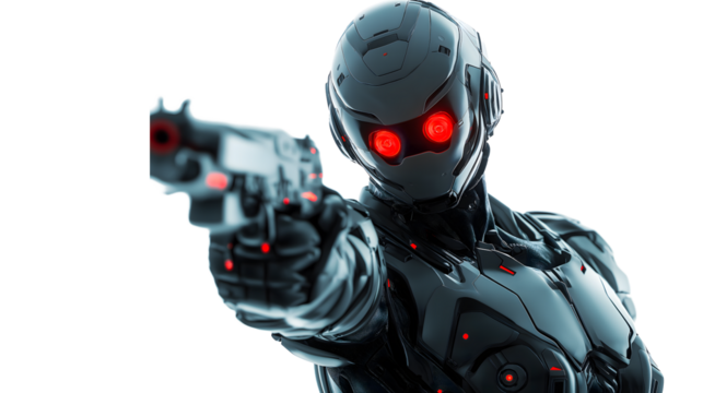 neocyber soldier on a white background - Powered by Adobe