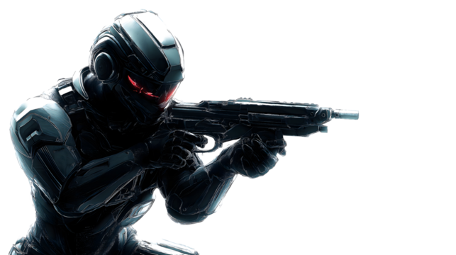 neocyber soldier on a white background - Powered by Adobe