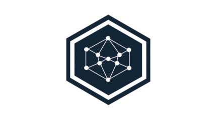 simple hexagon shape with abstract network pattern on a white background