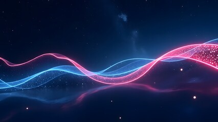 Obraz premium Experience the mesmerizing waves of light in beautiful blue and pink, captivating all