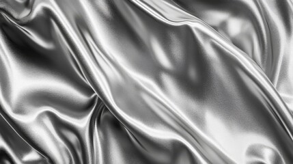 Crumpled Silver Foil Texture Background with Detailed Patterns
