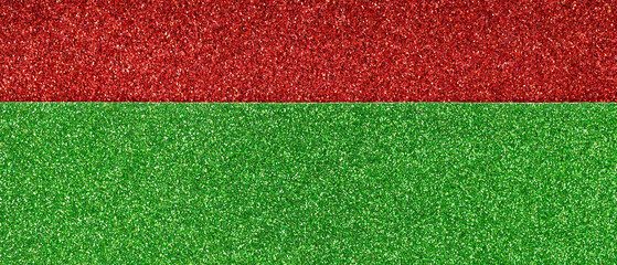 Abstract Green and Red Glitter Background for Festive Seasonal Decoration and Christmas Celebration