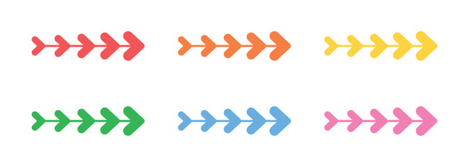 Vector Arrow Icon In Multiple Color