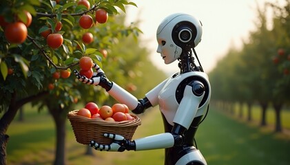 Robots Harmonize with Nature in Apple Picking Bliss