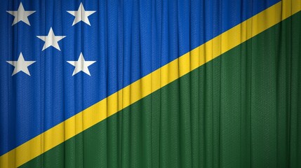 Solomon Island flag and Theater Curtain Image.