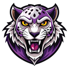 Obraz premium Purple Feline Predator Roaring With Fury