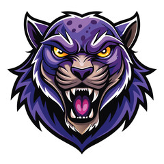 Fototapeta premium Purple Feline Predator Mascot Design
