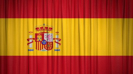  Spain flag, Kingdom of Spain and Theater Curtain Image.