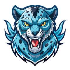 Fototapeta premium Blue Ferocious Wildcat Mascot Design