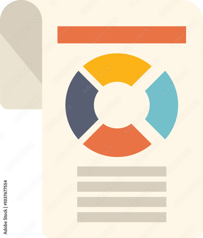 Poster document is showing a colorful pie chart and statistics data, perfect for visualizing information