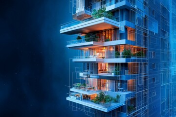 Modern Mixed Income Residential Building Blueprint