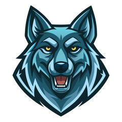 Fototapeta premium Blue Wolf Mascot Design, Ferocious Animal Logo