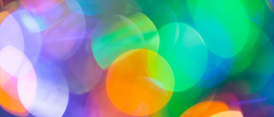 Colorful Defocused Bokeh Lights on Flowing Gradient Background for Joyful Celebration