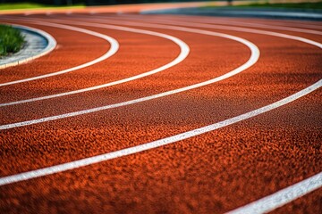 Athletics Running Track: Image of an athletics gamea??s running track, capturing the essence of speed and competition.