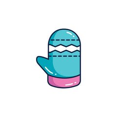 Colorful winter gloves icon illustration