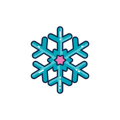 colorful winter snowflake on white background