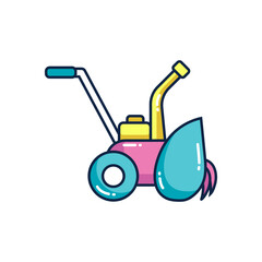Colorful winter snow blower icon illustration