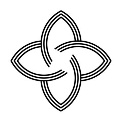 set of celtic knot geometry pattern white background icon logo tattoo. vector illustration.	