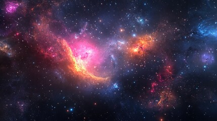 Naklejka premium 3D cartoon rendering featuring galaxies and nebulae in space