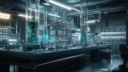 Obraz premium A Futuristic Laboratory Where Creative Experiments Redefine Science