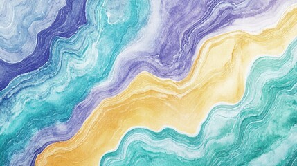 Colorful pastel paper texture vector banner featuring a watercolor abstract design in violet blue green and yellow ideal for greeting cards posters and artistic wallpaper