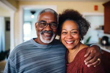Fototapeta premium Portrait of a senior couple smiling in their new home