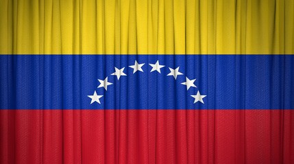 Venezuela flag, Bolivarian Republic of Venezuela and Theater Curtain Image.