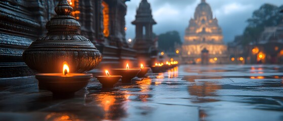 The Diyas or Indian style decorative lamps are characterized by their intricate designs using candles to illuminate the intricate patterns. They are often used during festivals such as Diwali.