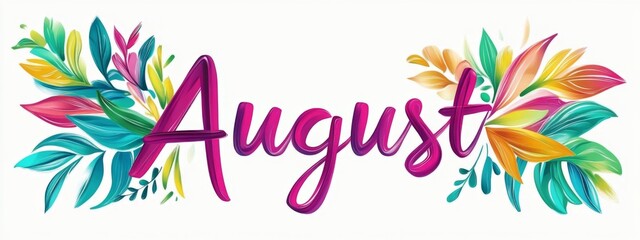 Eye-catching rainbow lettering for the name August.