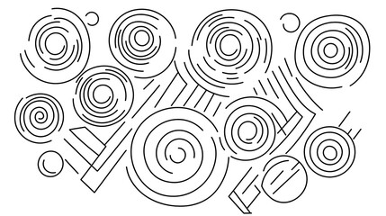 A simple coloring page with large and small circles outlined in bold for kids to color