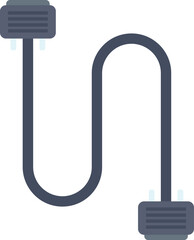 Minimalist flat vector illustration of a black extension cord isolated on a white background