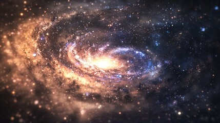 Obraz premium Universe filled with stars nebula and galaxy depicted in a 3D cartoon watercolor rendering