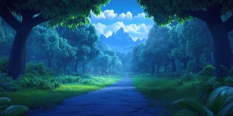 A stroll through the lush forest, A walk in the green woods