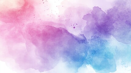 Obraz premium Creative watercolor background featuring a smooth blend of light pink purple and blue hues Ideal for grunge designs vintage cards and various template applications