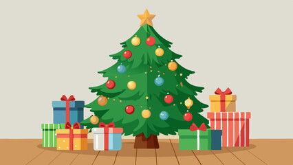 christmas tree and gifts