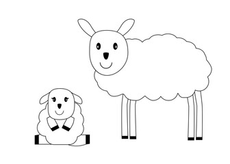 sheep vector for cartoon coloring book icon logo clip art 