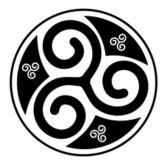 set of triskelion celtic symbol isolated on white background.  vector illustration.